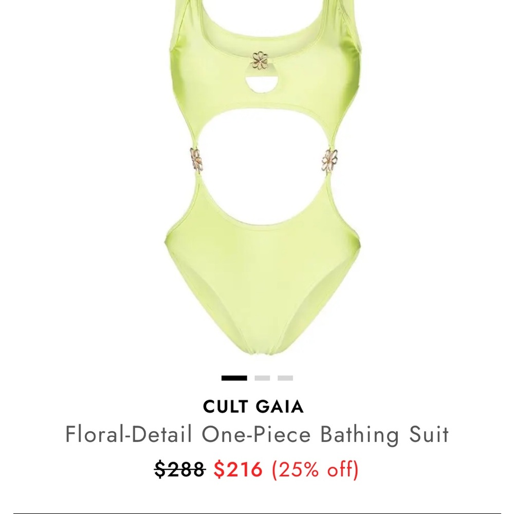 Cult Gaia Neon Green One Piece Swimsuit - Picture 2 of 6